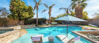 Luxury Oasis w/ Pool + Hot Tub, Fire Pit, Games & Big Yard Larrea by Avantstay