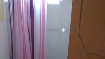 Hair dryer, towels, soap