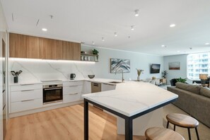 Fridge, microwave, oven, dishwasher - Executive Oceanside Apartment  (Mount Maunganui)