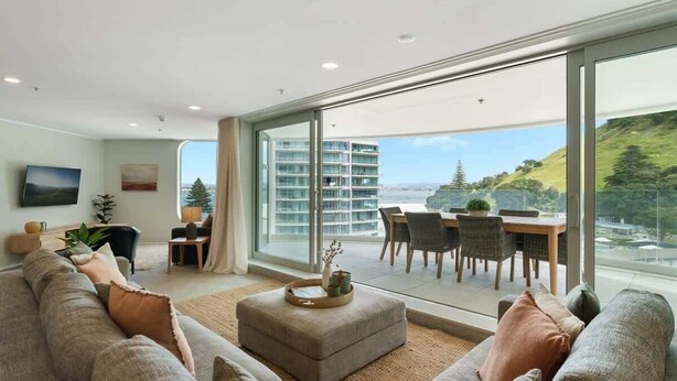 TV - Executive Oceanside Apartment  (Mount Maunganui)