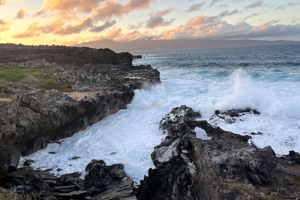 On the beach, white sand