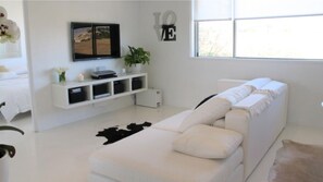 1 bedroom, desk, iron/ironing board, travel cot