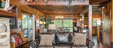 Smart TV, fireplace, video games, foosball