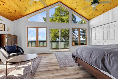 Enjoy fall on the lake - colorful leaves, the grape harvest. Or, Winter snuggle.