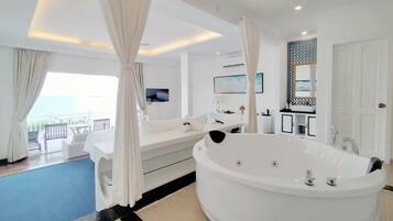 Premium Double Room, Sea View | Premium bedding, minibar, in-room safe, individually decorated