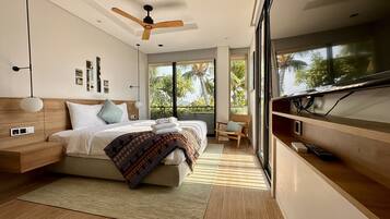 Signature Villa, 3 Bedrooms, Private Pool, Beachside | 3 bilik tidur, peti besi dalam bilik, dihias secara berasingan