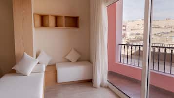 Deluxe Room, 1 Bedroom, Balcony, Sea View | 2 bedrooms, minibar, in-room safe, blackout curtains