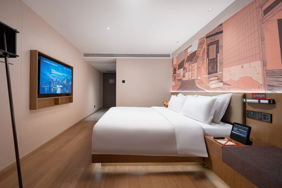 Panoramic Twin Room | Peralatan tempat tidur premium, gebar bulu kapas, katil Select Comfort