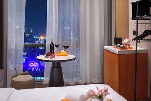 Panoramic-Doppelzimmer | Hochwertige Bettwaren, Daunenbettdecken, Select-Comfort-Betten