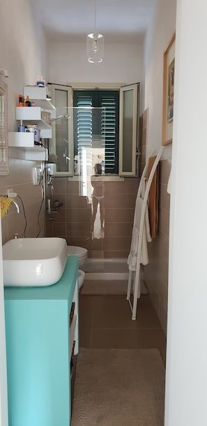 Dusche, Haartrockner, Bidet, HandtĂŒcher