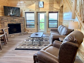 Smart TV, fireplace, video games