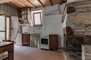 Fridge, oven, stovetop, cookware/dishes/utensils