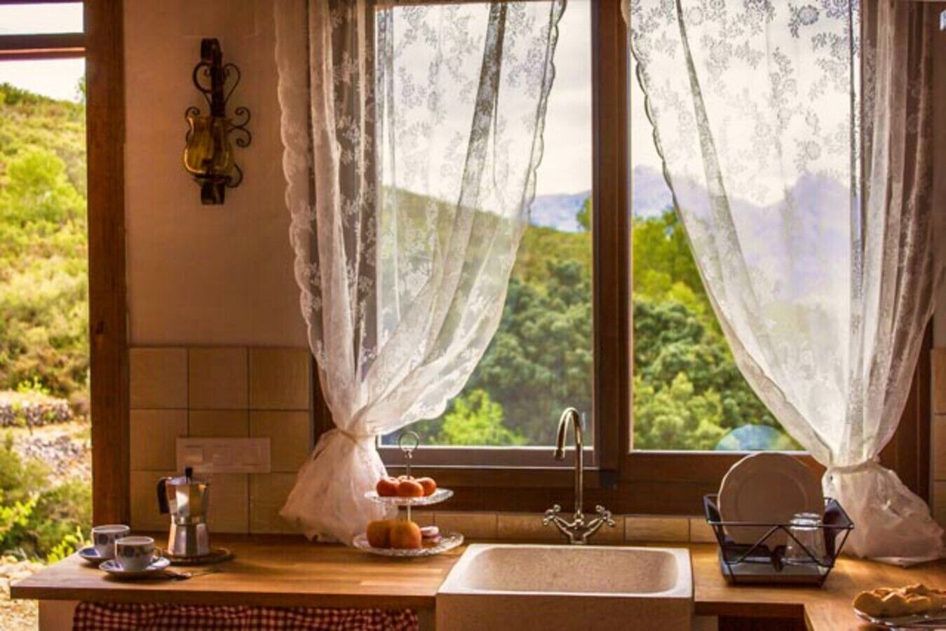 Een koelkast, een kookplaat, een koffiezetapparaat/waterkoker