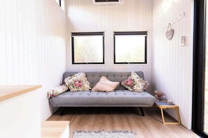 Living area - Olive Grove Retreat 2 by Tiny Away (Lake Boga)