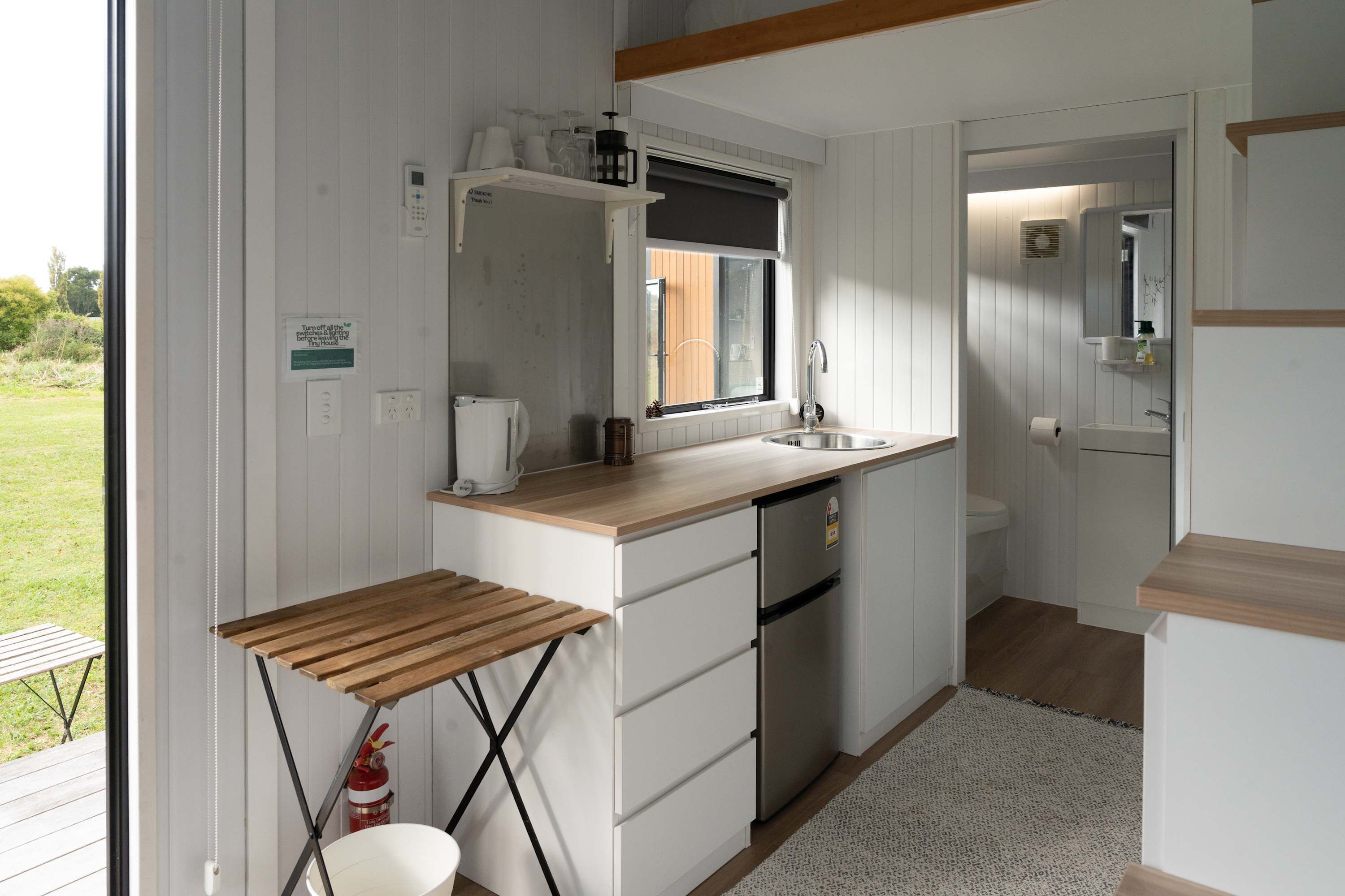 Fridge, microwave, stovetop, toaster