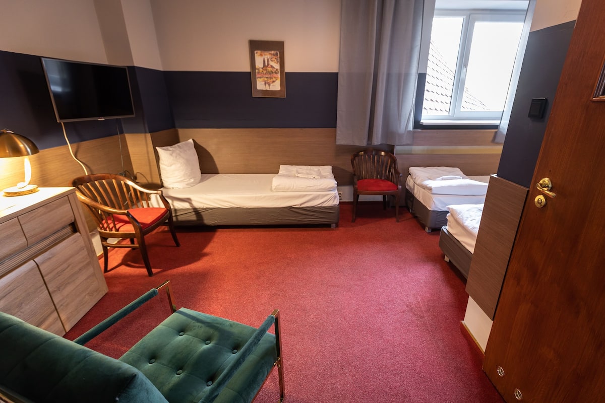 1 habitación, tabla de planchar con plancha, wifi gratis y ropa de cama