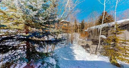 Inviting riverfront home with balcony, fireplace, skiing, W/D & dog-friendly