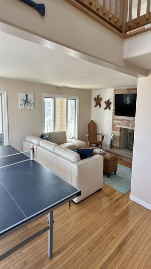 Tv, pejs, dvd-afspiller, bordtennisbord