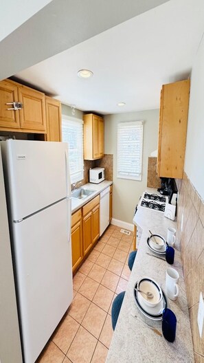 Fridge, oven, stovetop, dishwasher