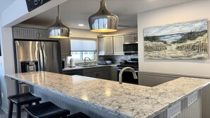 Fridge, microwave, oven, stovetop - Excellent views from this Ship Bottom single family home (Ship Bottom)