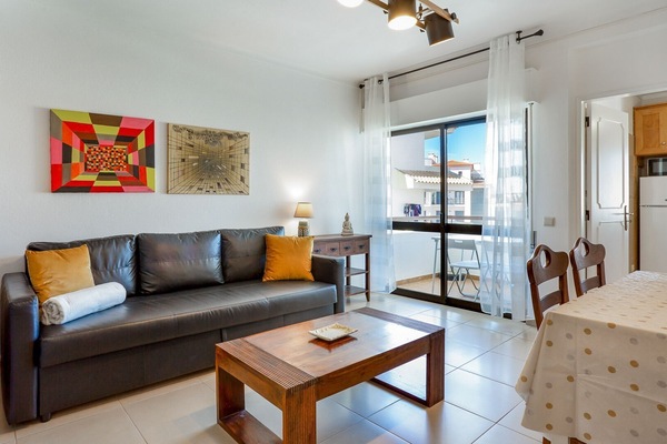 The beautifully decorated living area has a comfortable sofa-bed, Cable TV and free Wi-fi #decoration #freewi-fi #portugal #algarve #albufeira