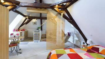 1 slaapkamer, een strijkplank/strijkijzer, gratis wifi, beddengoed