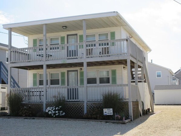 Exterior - recently updated second floor duplex located on the ocean block in Surf City. (Surf City)