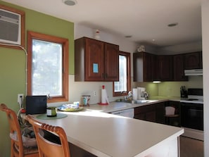 Coffee/tea maker, fridge, microwave, oven - This pet friendly home is located on the ocean block in Barnegat Light, close. (Barnegat Light)