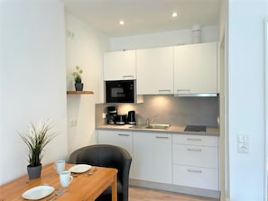 Fridge, microwave, oven