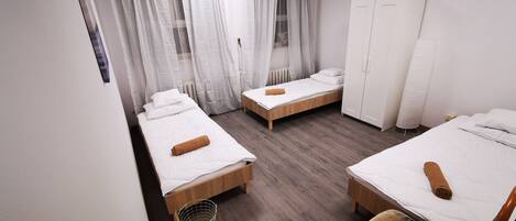 Hypo-allergenic bedding, individually decorated, individually furnished