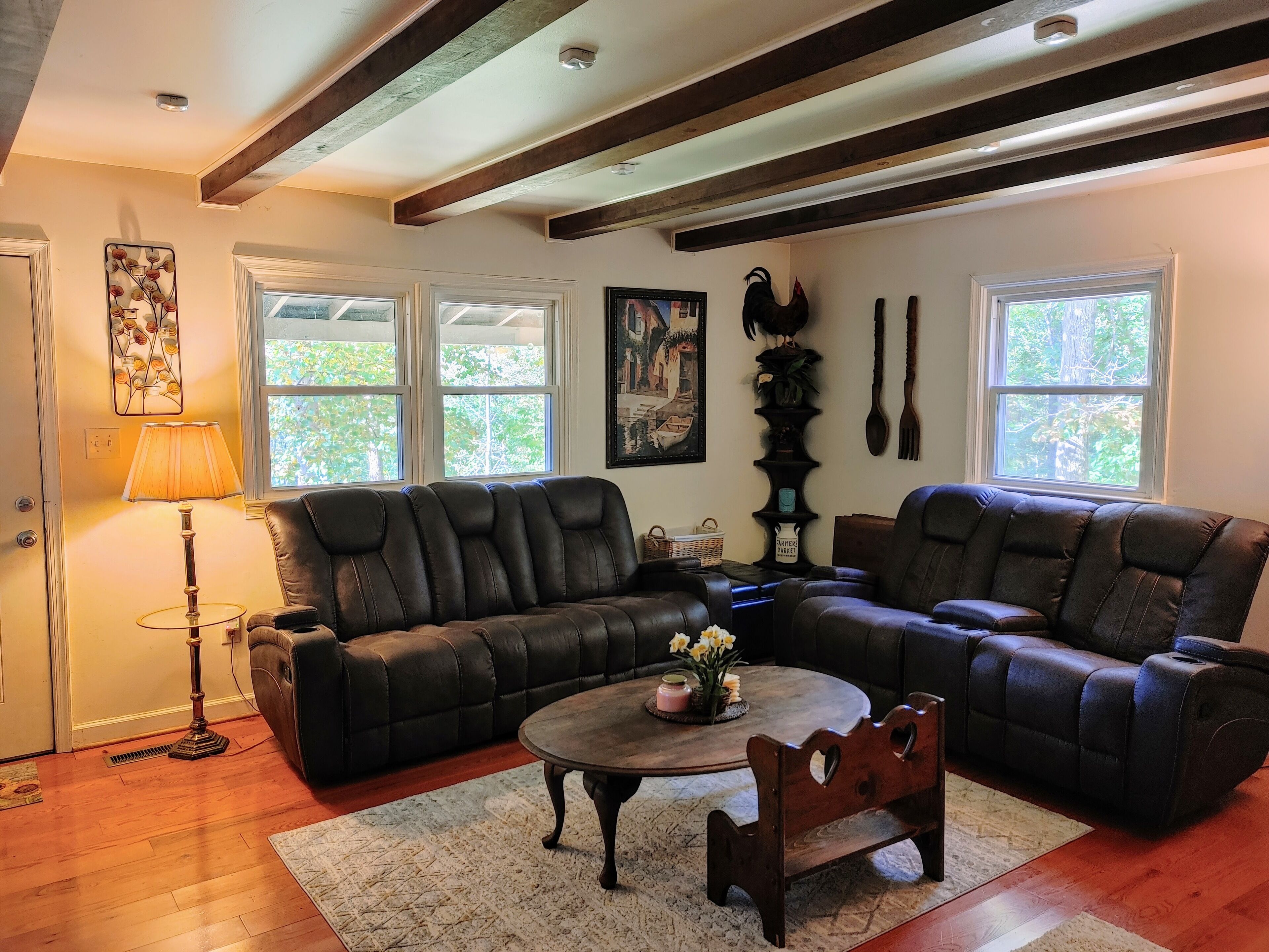 智能电视、壁炉、DVD 播放器、书