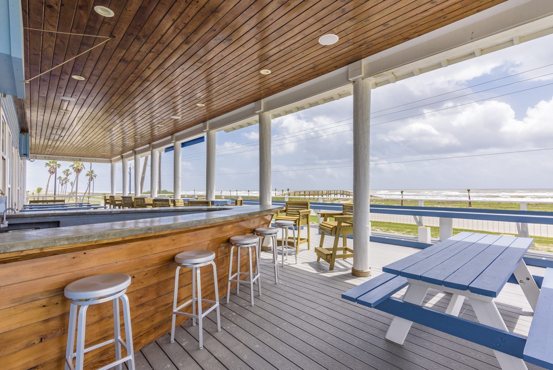 Beachfront Deck Bar & Grill beach front restaurant - 5 mins walk down the beach