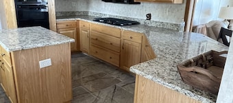 Waterfront Bungalow nightly panoramic view of our illuminated covered Bridge