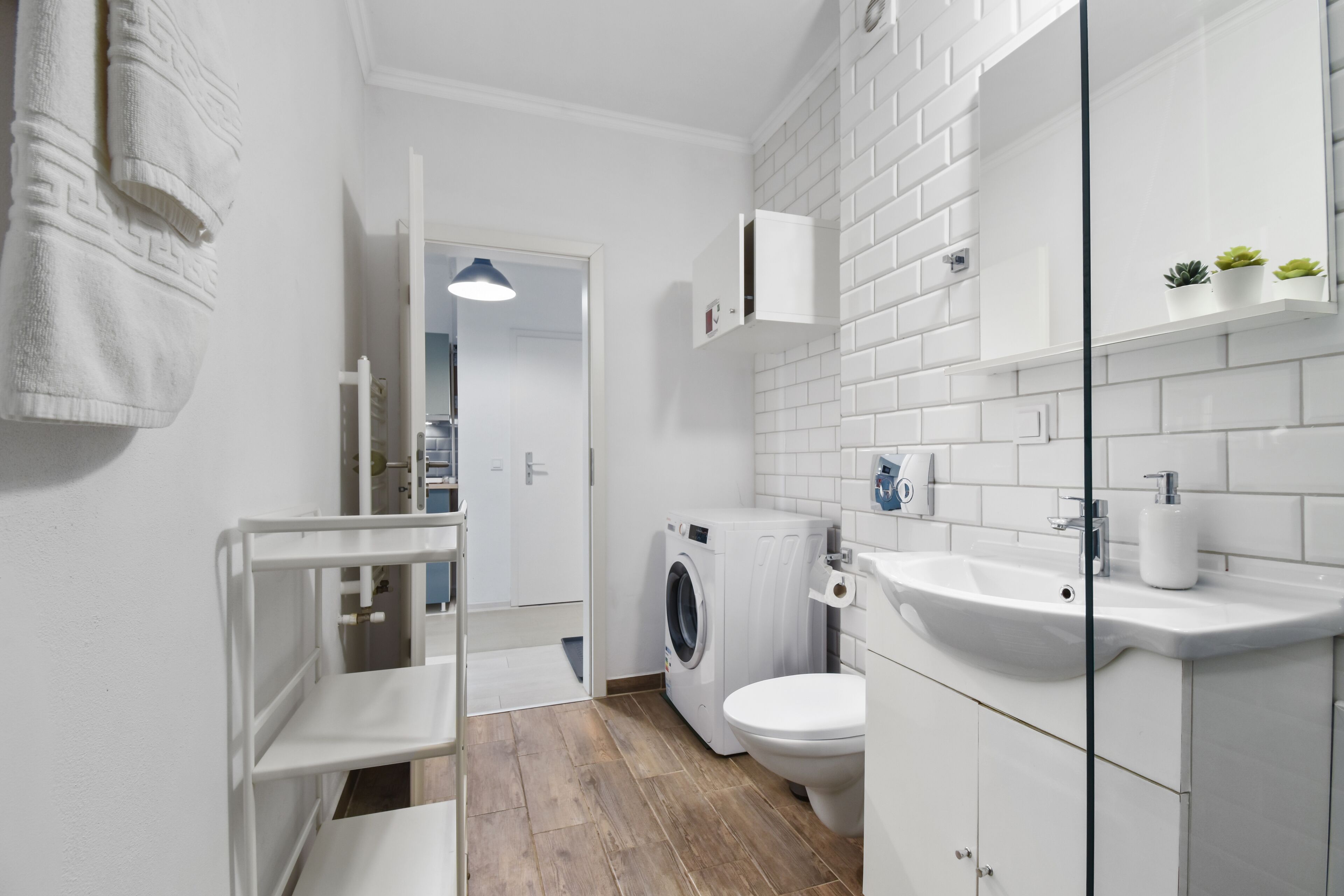 舒适公寓 | 浴室 | 吹风机、毛巾