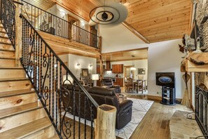 Smart TV, fireplace, video games, books