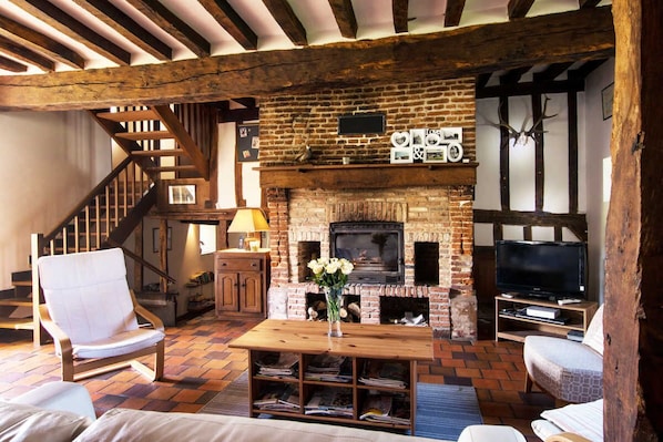 Fernseher, Kamin, DVD-Player, Tischtennisplatte