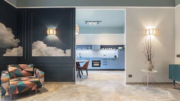 Premium Apartment | Living area | 48-inch flat-screen TV with digital channels, TV