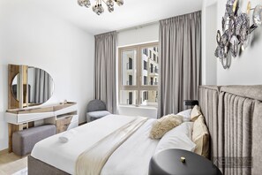 Apartamento luxo | 1 quarto, individualmente mobiliados, ferros/tábuas de passar roupa