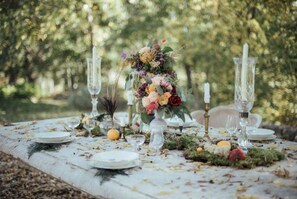 Outdoor banquet area