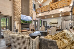 TV, fireplace, video games