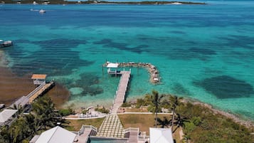 Piscine à débordement, piscine chauffée