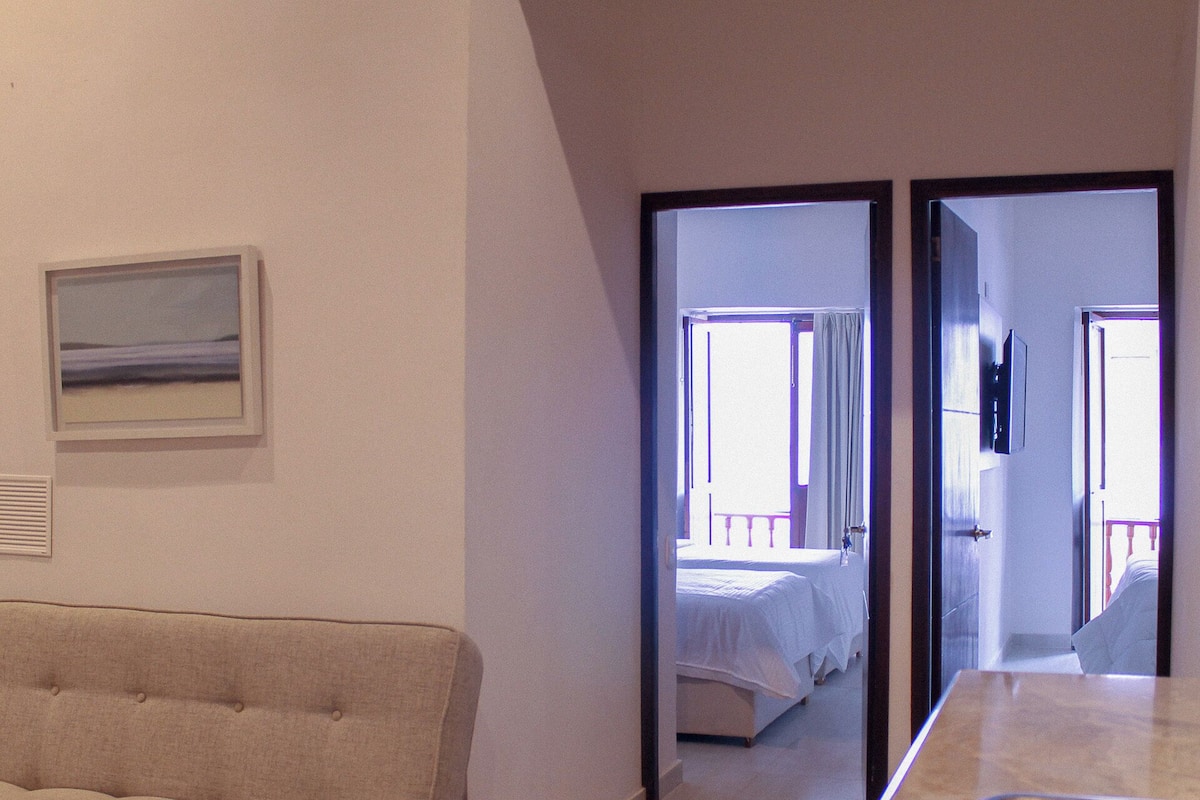 Suite, 2 Bedrooms | Down comforters, in-room safe, soundproofing, bed sheets