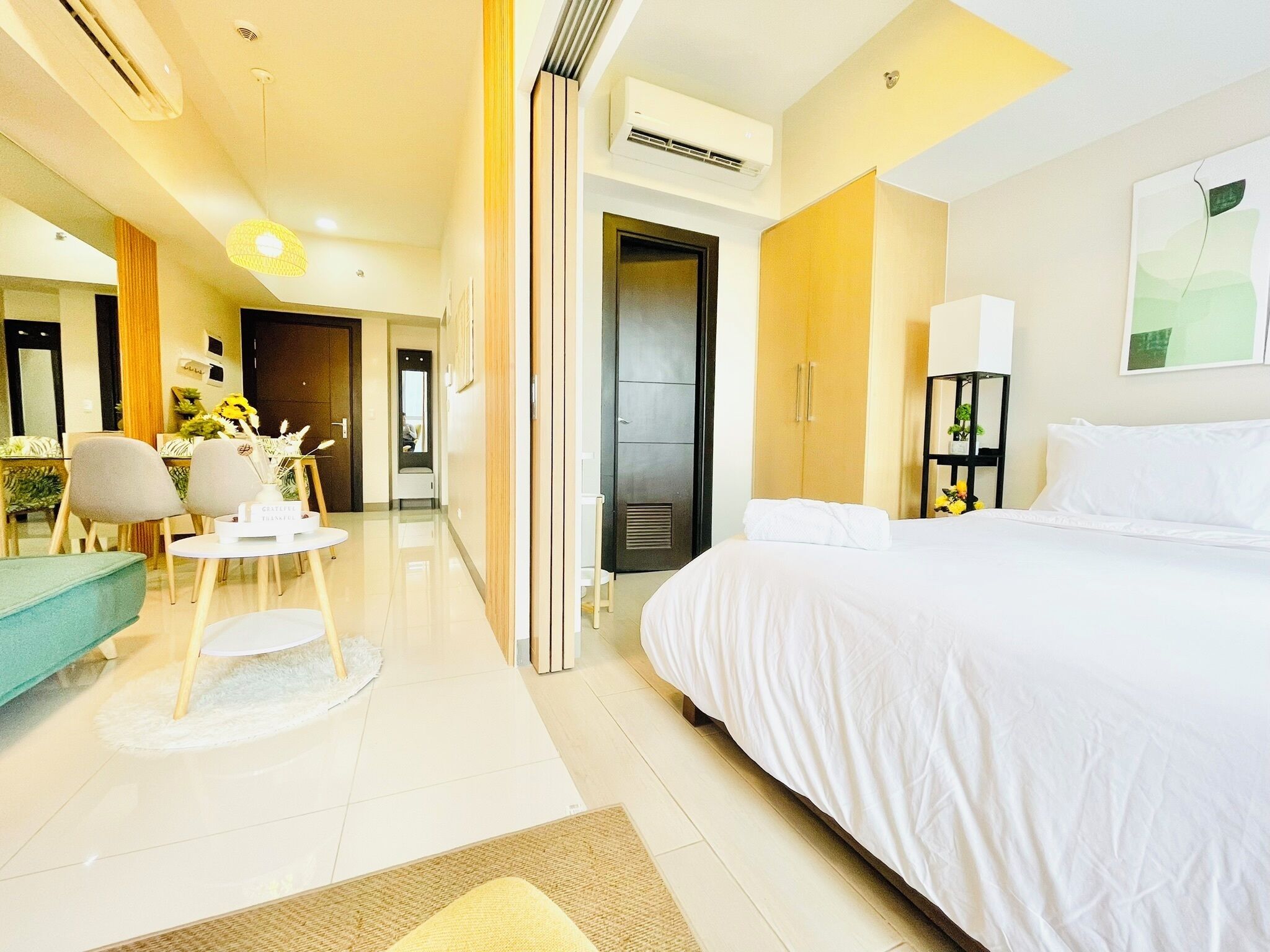 Comfort Condo, City View | Hypo-allergenic bedding, down duvets, Select Comfort beds, desk