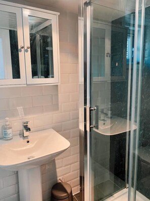 Hair dryer, towels, toilet paper