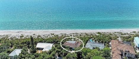 Private beach, sun loungers, beach towels