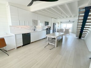 Fridge, microwave, oven, stovetop - MODERN BEACHFRONT CONDO: VIEWS FROM EVERY ROOM Heated Pool+ Ferry+ Parking!! (Placida)