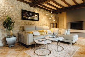 TV connectée, cheminée, baby-foot, table de tennis de table