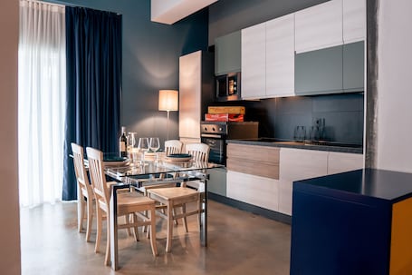 Standard Apartment | Living area | 40-inch flat-screen TV with digital channels, TV, heated floors