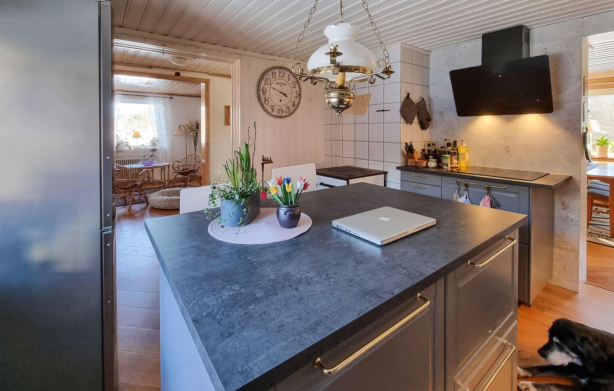 Fridge, dishwasher, coffee/tea maker