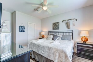 2 bedrooms, travel crib, WiFi, bed sheets